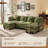 George 6-Piece Upholstered Chenille U Shaped Sectional Sofa with Two Ottomans-1015236815
