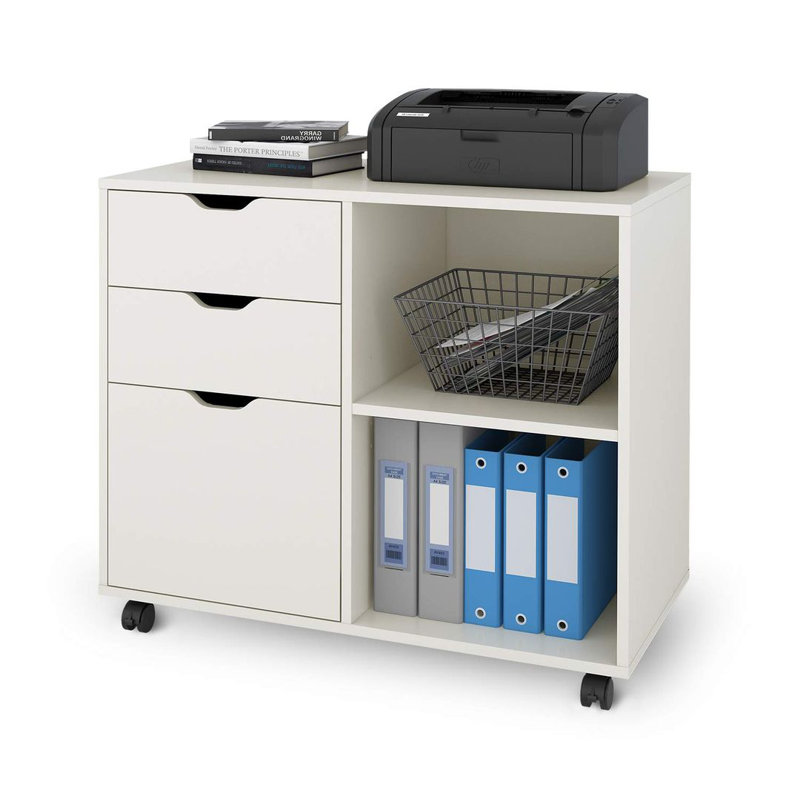 81.3cm Wide 3 -Drawer Mobile File Cabinet, White