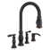 Pull Down Double Handle Kitchen Faucet With Soap Dispenser