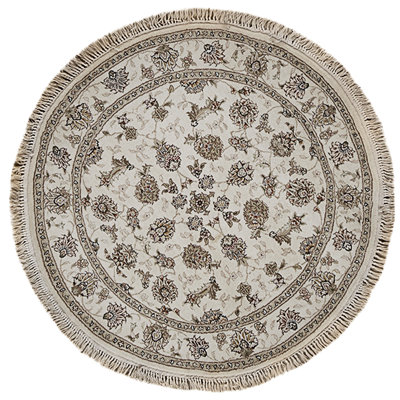 Tapis ivoire noué à la main