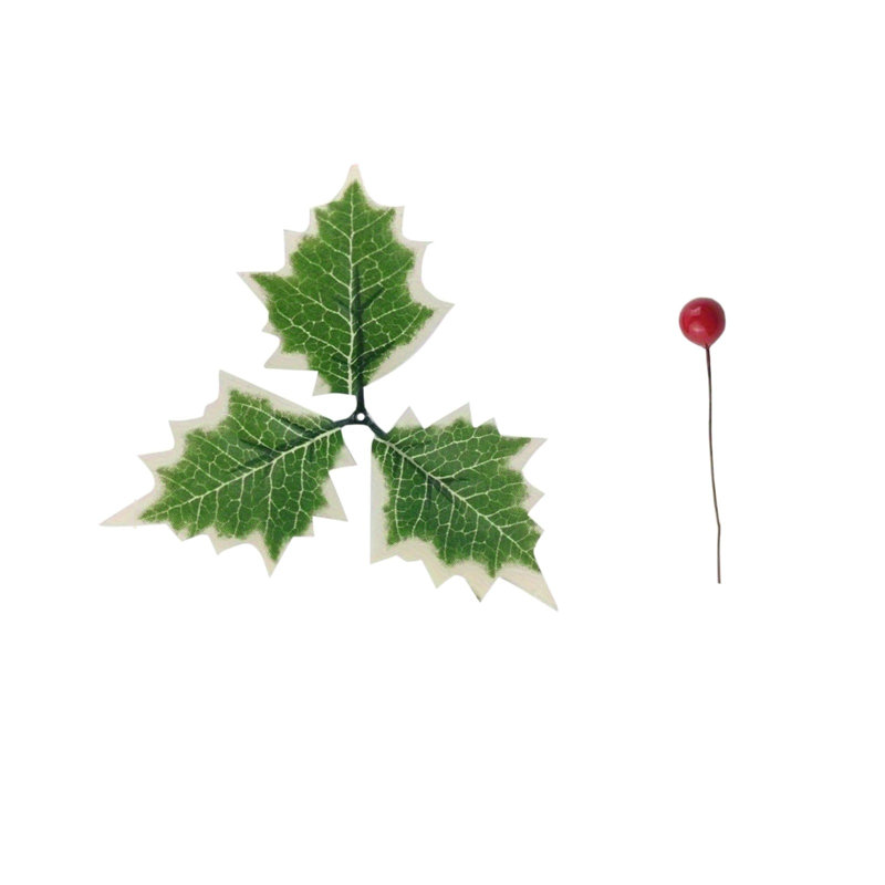 Festive Christmas Holly Leaf, Red