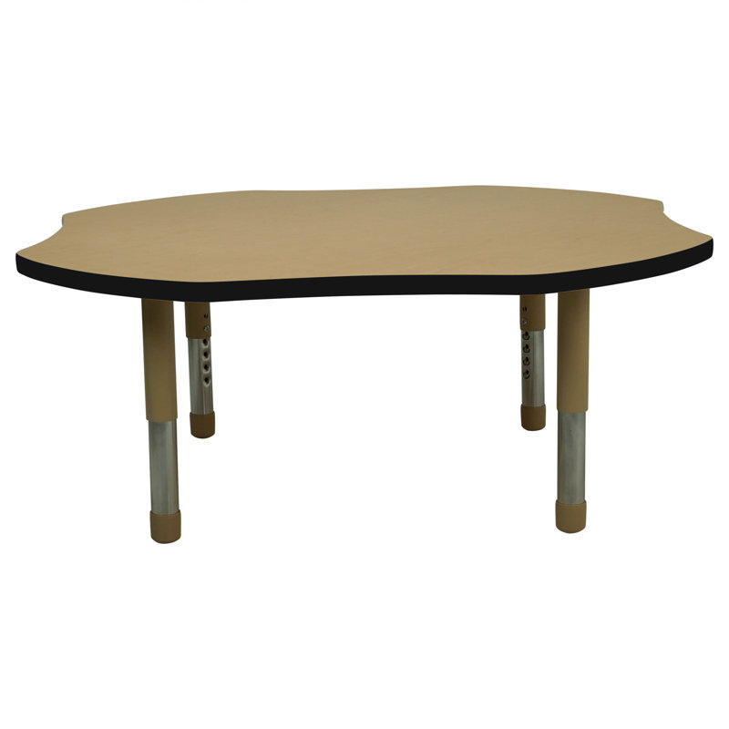 Table d'activité Clover T-Mould avec pieds minuscules réglables, Beige, Beige/noir
