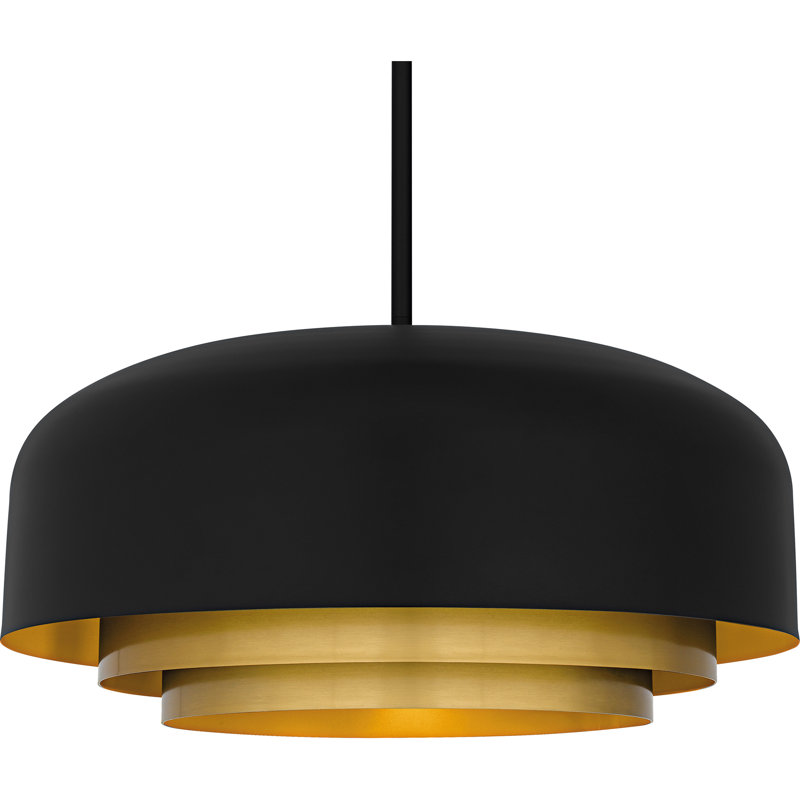 Frankie Matte Black Pendant, 11.5" H x 22" W x 22" D, 4