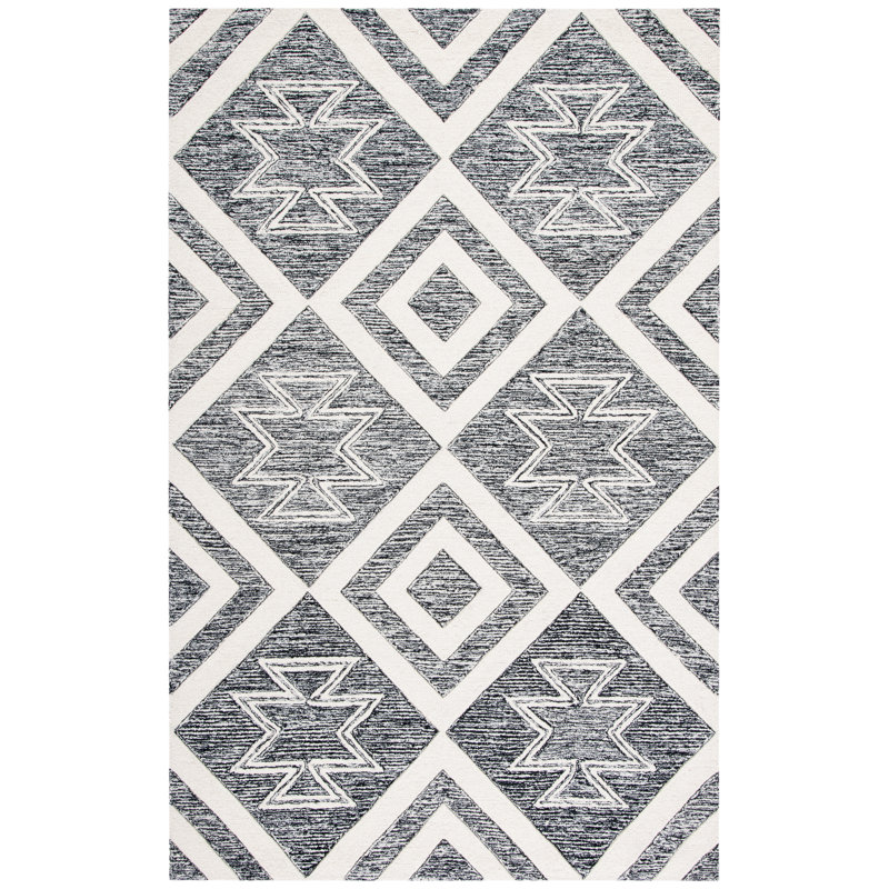 Alexea Hand Tufted Wool And Cotton With Latex Moroccan Rug, Rectangle 6' x 9'
