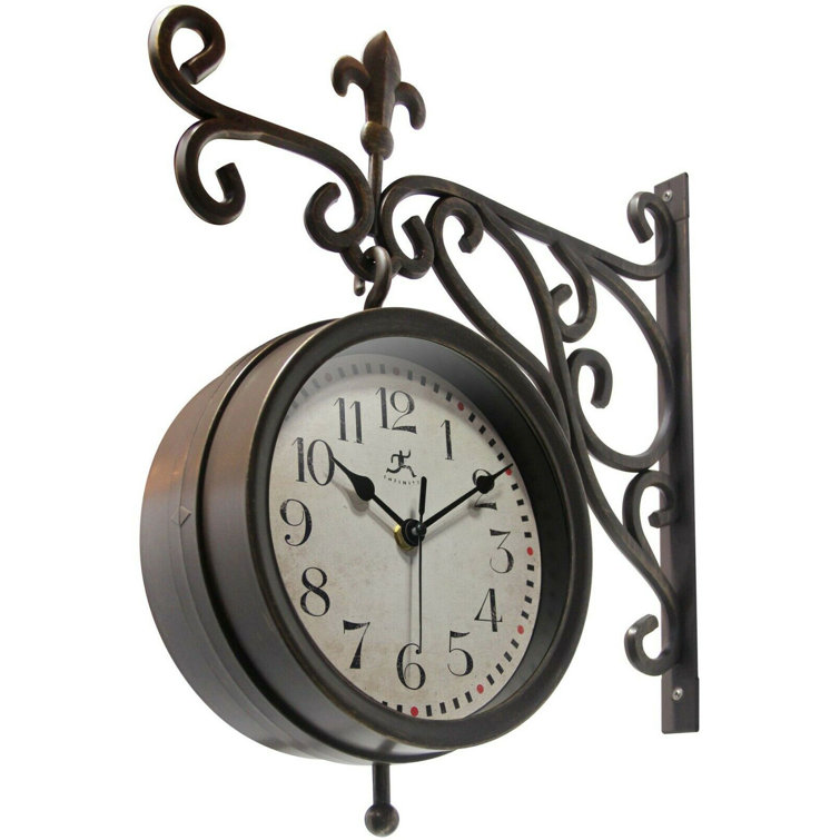 Charleston Indoor/Outdoor Wall Clock Thermometer - 12 x 3.5 x 11