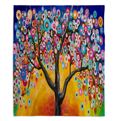 Couverture sherpa douce color tree v