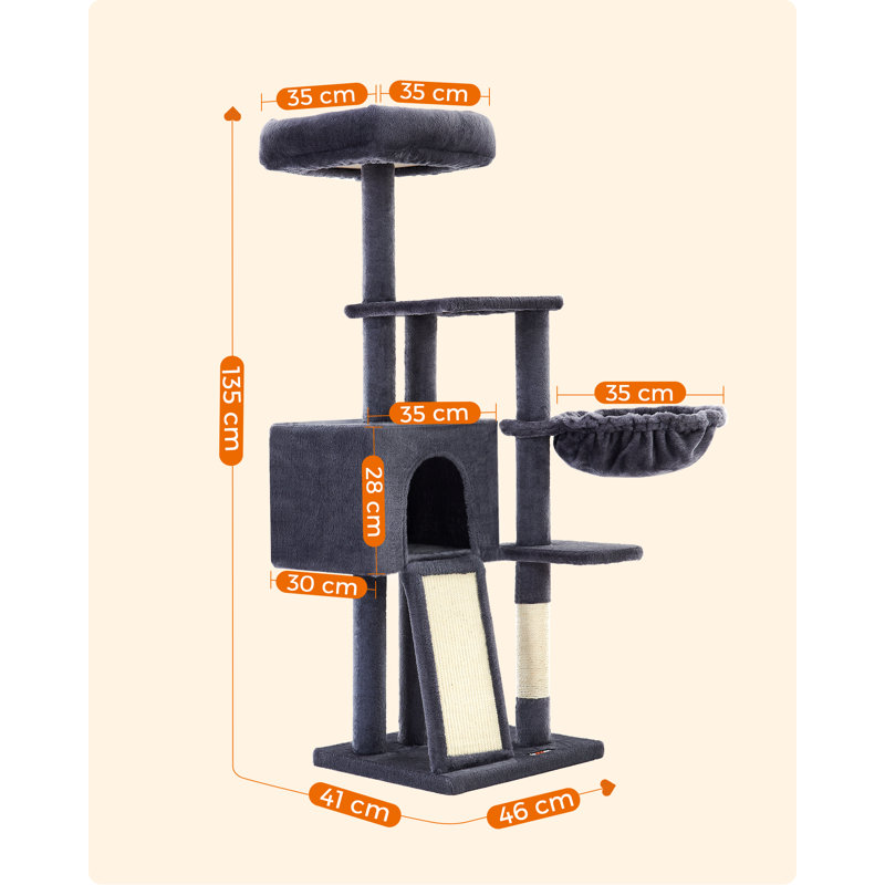 135cm Cat Tree, Smoky Grey