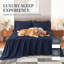Ensemble de draps en coton 4 pièces pour lit Queen Size, draps respirants et rafraîchissants, literie douce inspirée des hôtels, draps bleu marine de luxe avec poches profondes de 40 cm, infroissables et faciles d'entretien-135803609-135803612