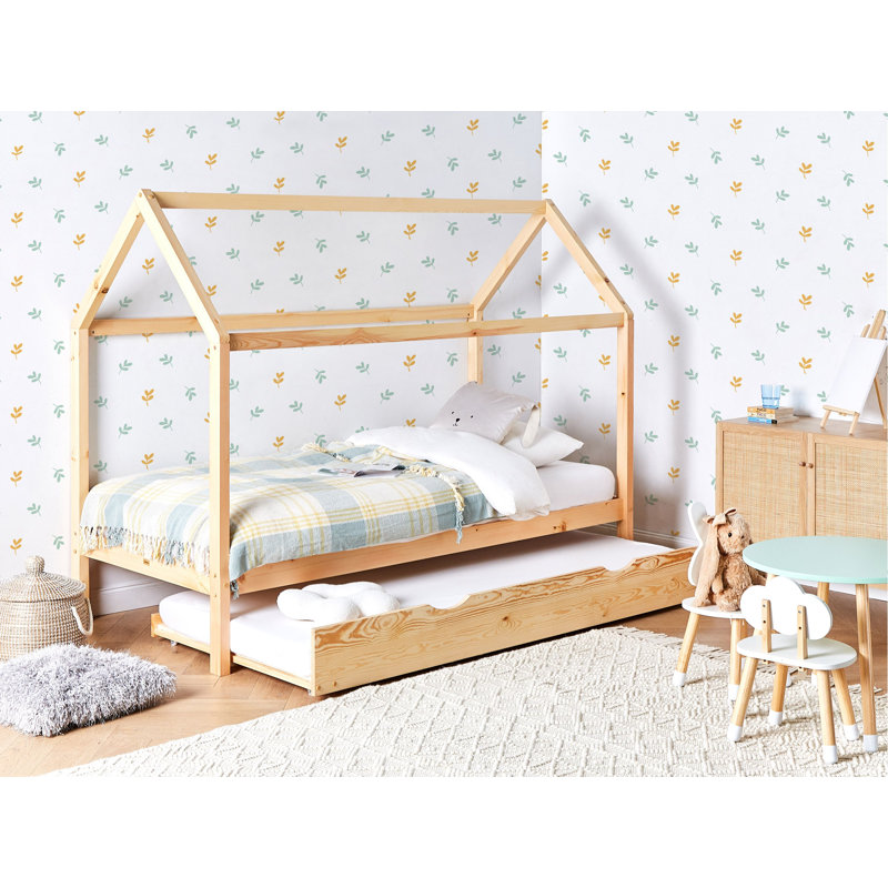 Trundle Bed Pine Wood 90 x 200 cm (EU Single), Brown