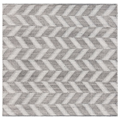 Kilim Flat Weave Wool Chevron Rug