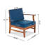 Ensemble de conversation d'extérieur en bois d'acacia avec coussins bleus 6 pièces Perla-129508165-129508166