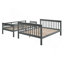 Lit superposé simple au-dessus d'un lit double avec escalier avec rangement et garde-corps pour chambre à coucher, couleur grise-272226651