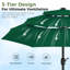 3 m 3-Tier Solar Patio Umbrella,32 LED Lights Patio Table Umbrellas With Tilt And Crank,8 Sturdy Ribs For Market, Beach, Pool, Garden, Deck, Backyard-1794199846