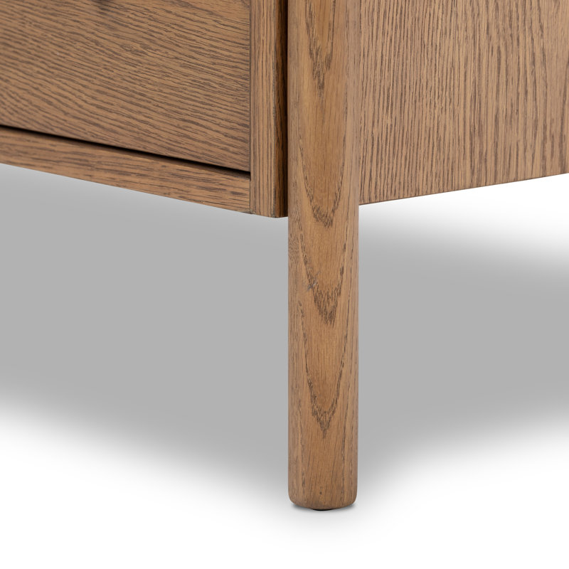 ROARK 2 - Drawer Solid Wood Nightstand, Brown