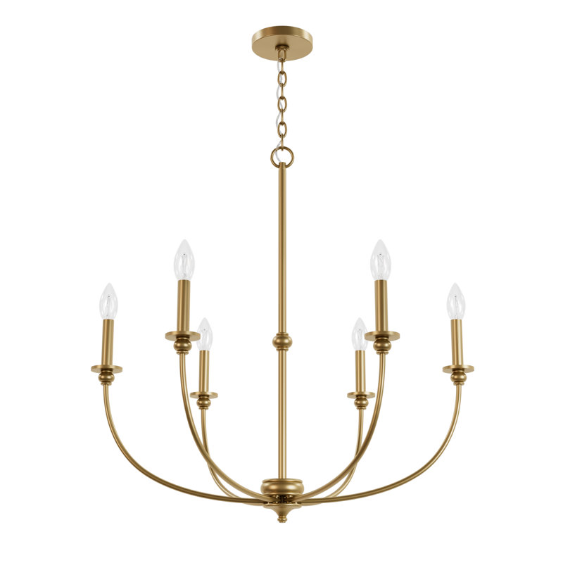 Hunter Southcrest 6 Light Chandelier Ceiling Light Fixture, Luxe Gold