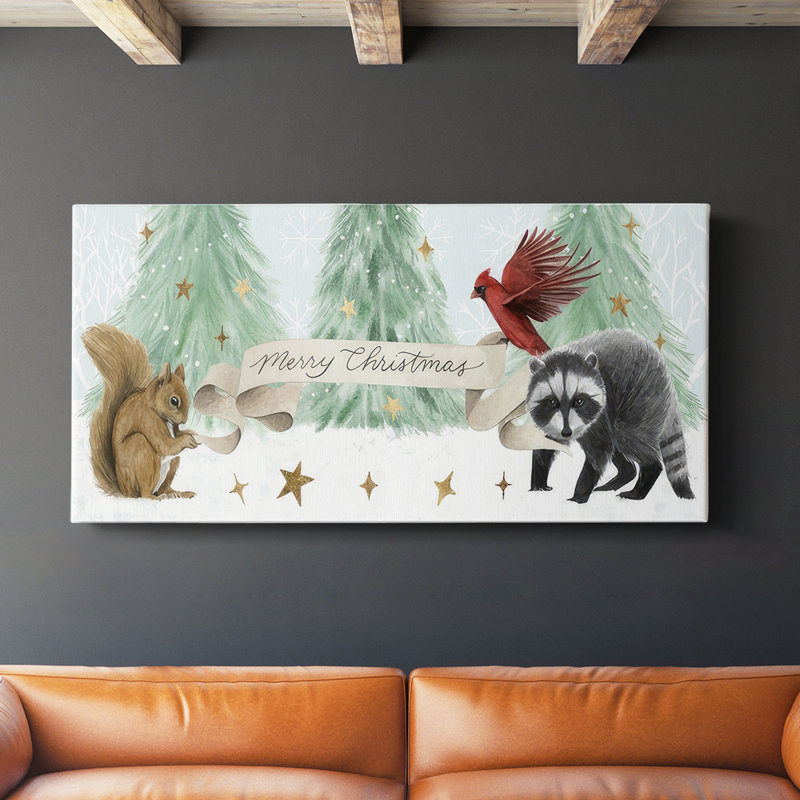 Collection de Noël dans la forêt - Toile tendue avec châssis - Prêt à accrocher