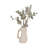 Vase Pottery and Ecomix with Woven Cane Wrapped Handle and Sculptural Textured Form in Boho Style-89110008