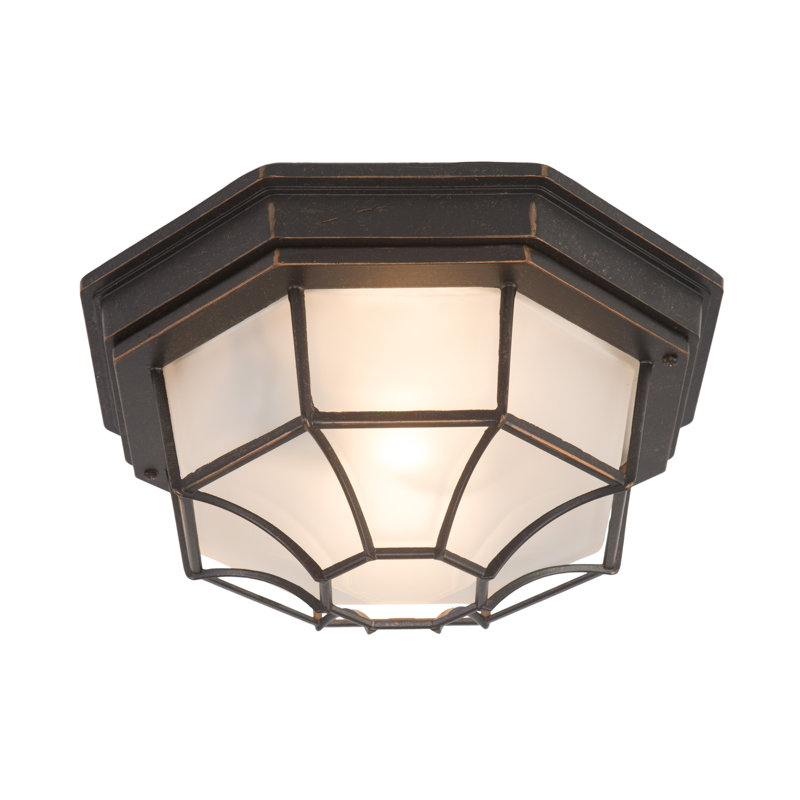 Plafonnier encastré d'extérieur 1 lumière Angely, Incandescent, Brun