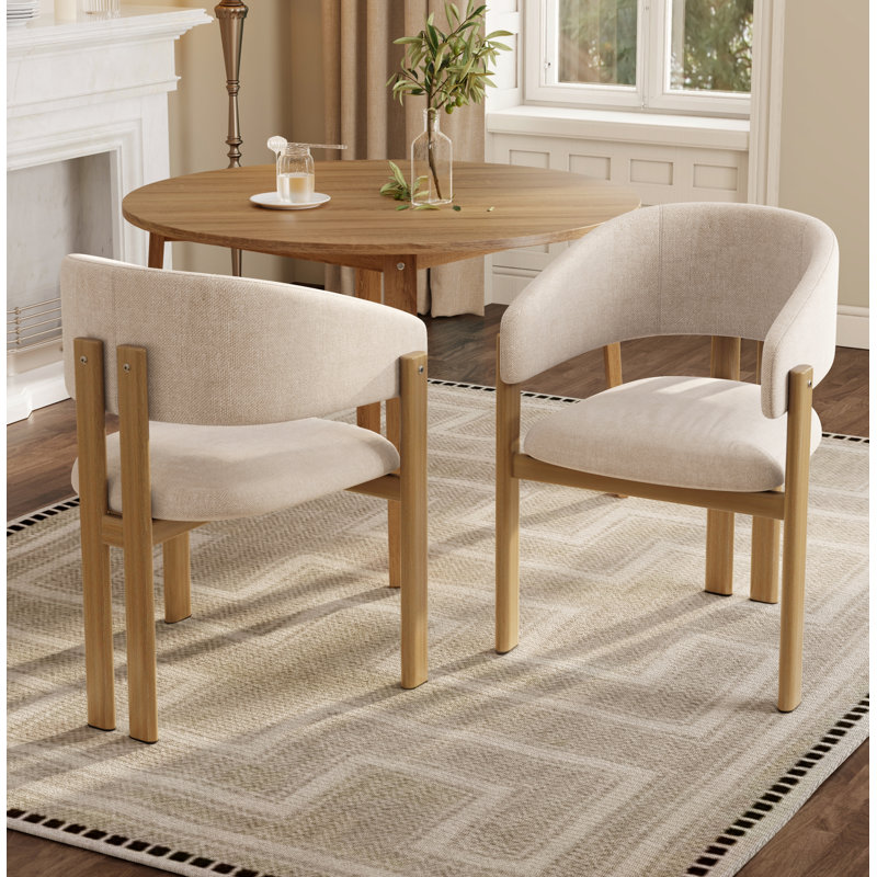 Linen Upholstered Metal Armchair in Beige, 2, Natural