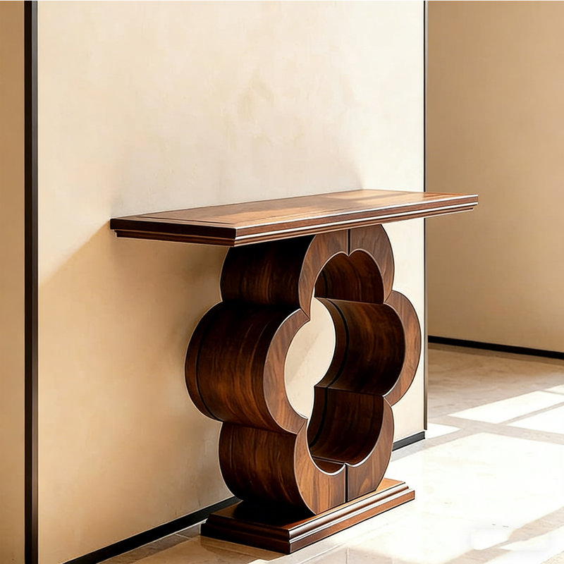 Nouvelle console en bois de style chinois., H 35,4 po x l 55 po x P 15,7 po