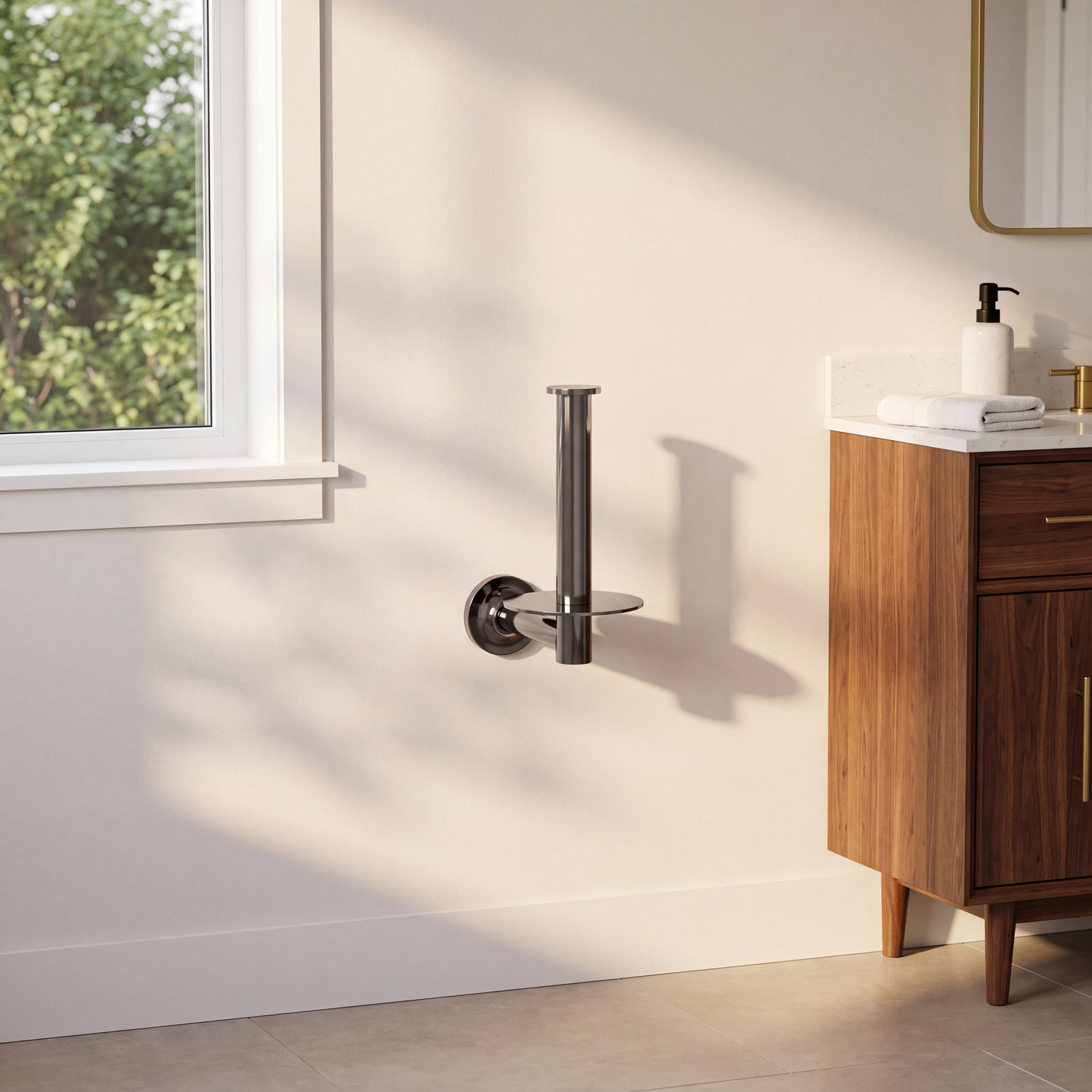 Purist Vertical Toilet Paper Holder, Vibrant Titanium