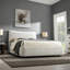 Lit plateforme double recouvert de chenille beige