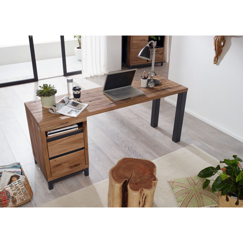 Villanders Solid Wood Writing Desk, Tobacco, 76cm H x 180cm W x 55cm D