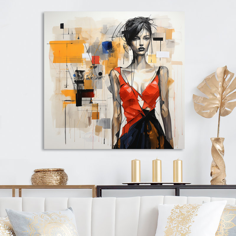 Art mural géométrique Diva II - Dior, H 16 po x l 16 po
