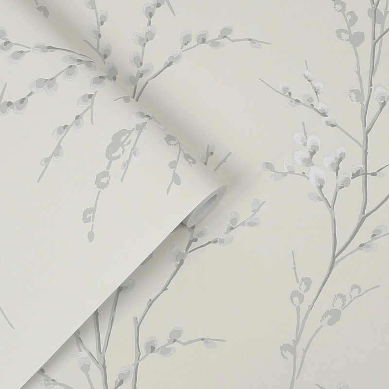 Rouleau de papier peint Laura Ashley Willow, Blanc cassé / acier