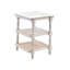 Table de bout 24 po en bois massif blanc antique avec deux tablettes 24 po