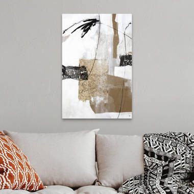 Willa Arlo Interiors Black, White And Gold Liquid Art I On Canvas