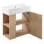 Meuble-lavabo flottant moderne de 21,6 po avec lavabo en céramique et rangement à gauche, idéal pour les petites salles de bain-357122769