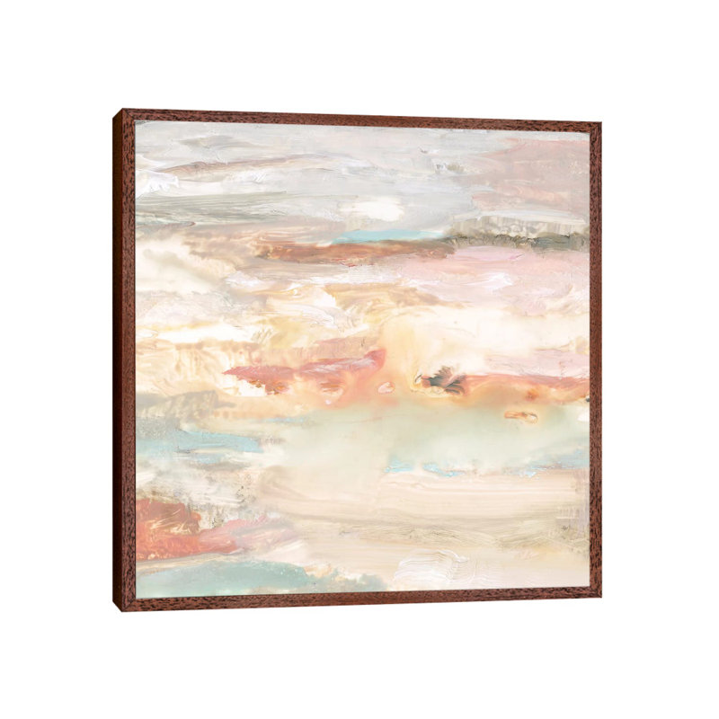 September Wind 1 Piece Painting on Canvas, 93.98 cm H x 93.98 cm W, Classic Brown Wood Framed