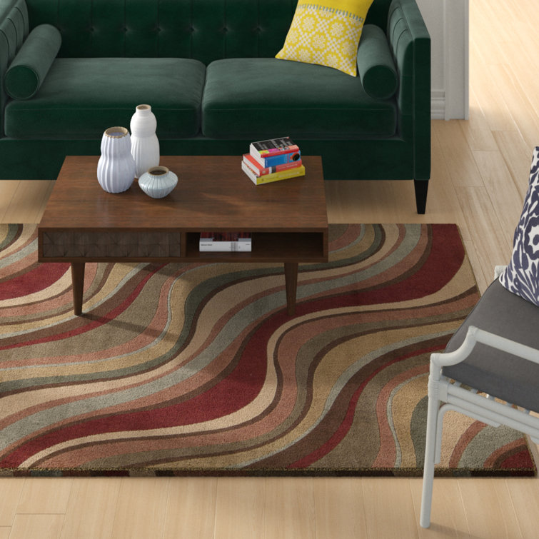 Sneha Abstract Brown/Beige/Red Area Rug