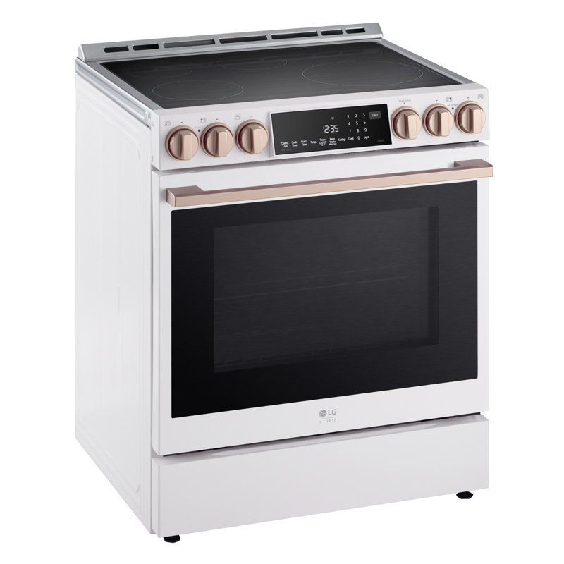 Lg Studio 6.3 Cu. Ft. Instaview Induction Slide-in Range With Air Fry And Air Sous Vide, Essence White