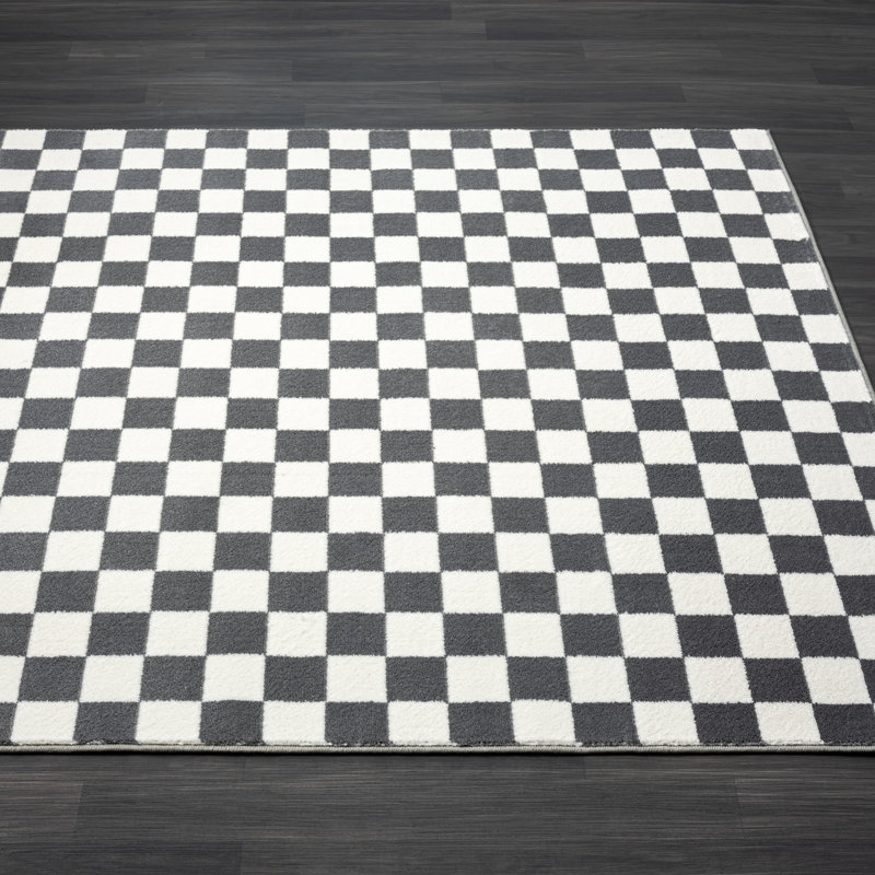 Checkered Indoor Rug, Rectangle 5' x 7'