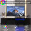 Console de télévision avec armoires de rangement, télécommande, support de téléviseur à DEL longue durée, sélection complète de couleurs RVB, centre de divertissement moderne à 31 lumières changeantes avec cordon d'alimentation (pour 80 pouces)
