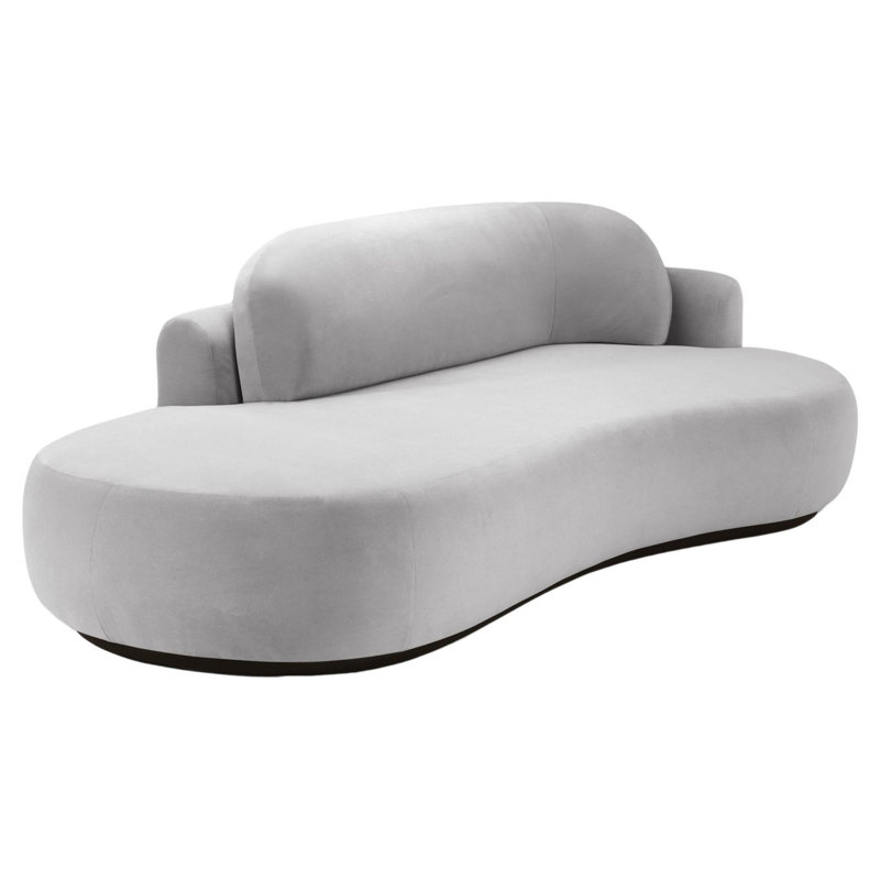 Naked Boucle Sofa, Aluminium Velvet, Black