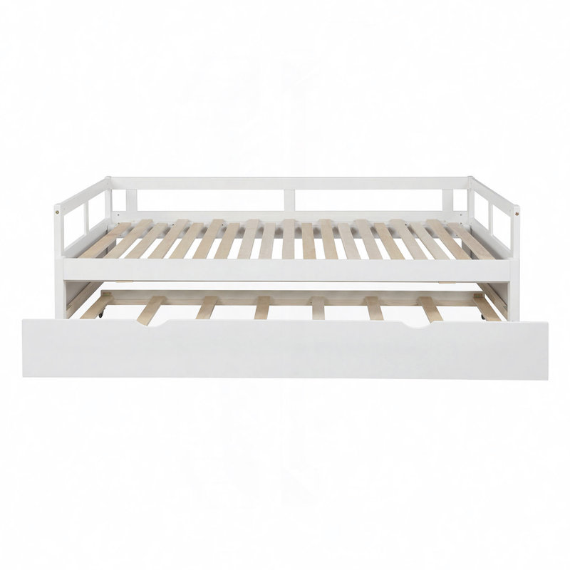 Lit de jour extensible avec couchette, Blanc