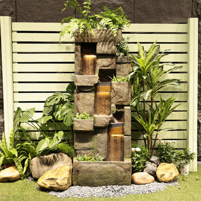 Lighted Weather-Resistant Outdoor Floor Fountain