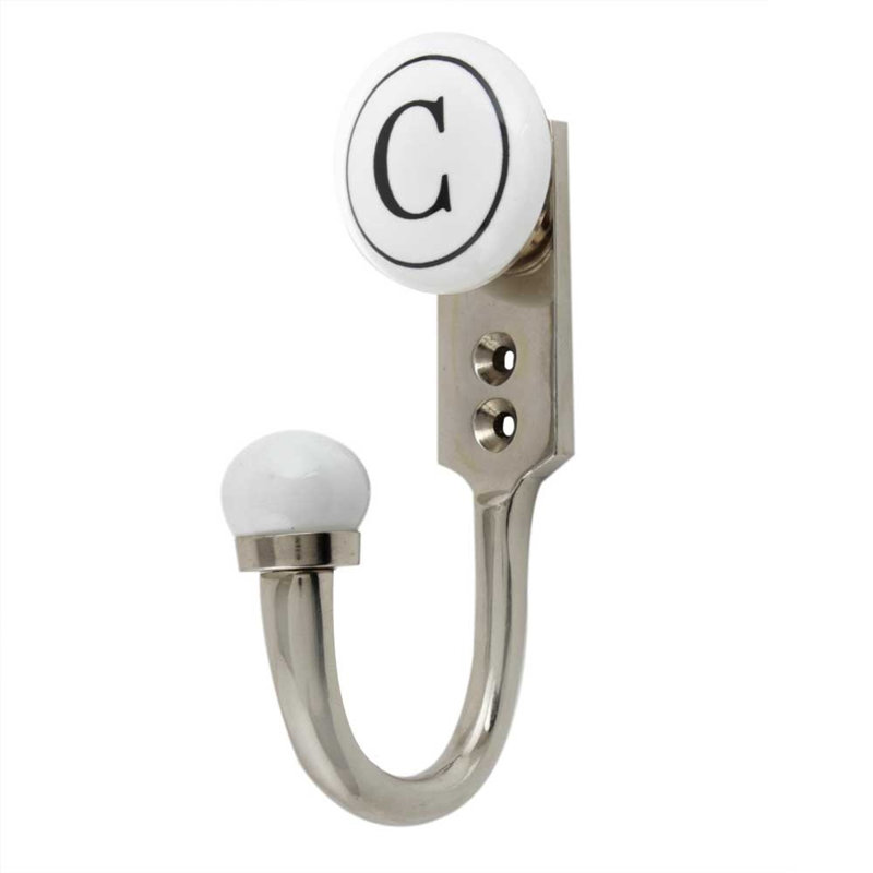 Letter C Ceramic Wall Hook