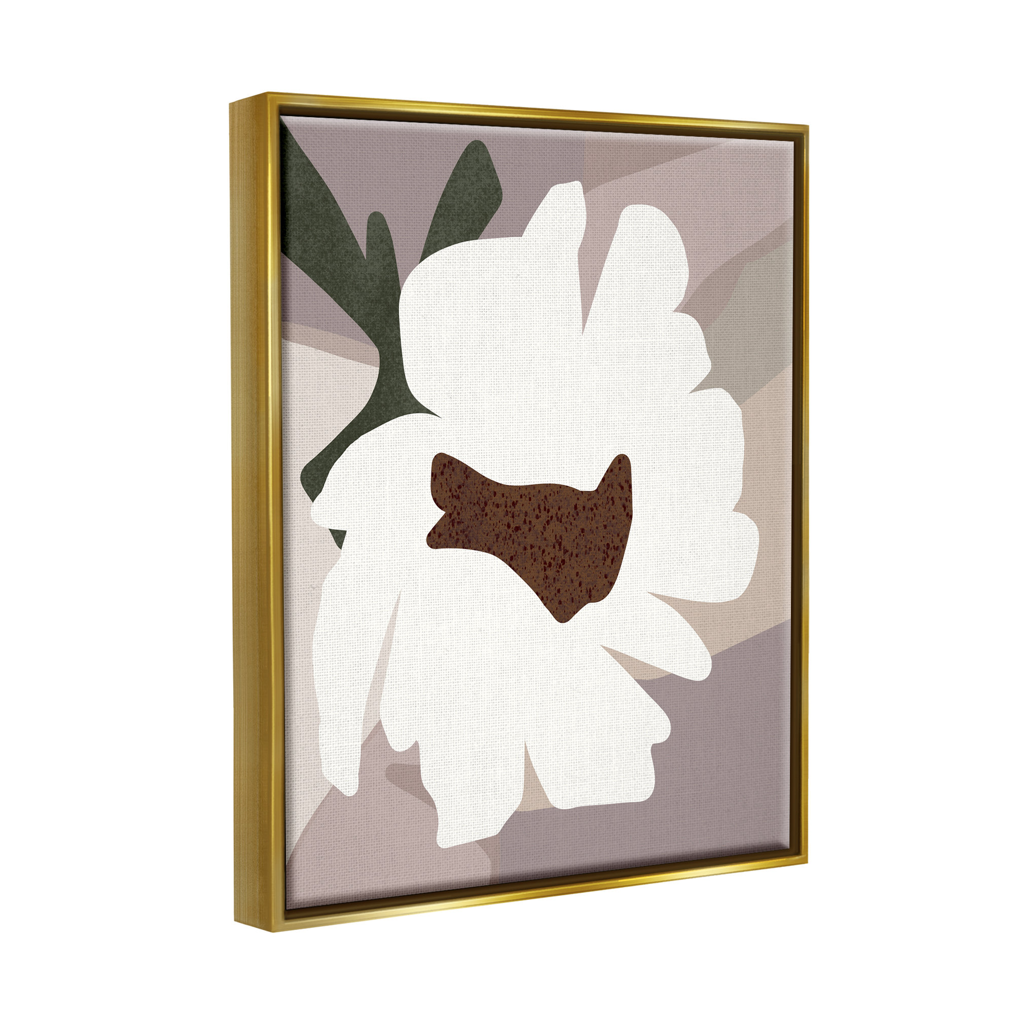 Winston Porter White Contemporary Flower On Canvas Print | Wayfair