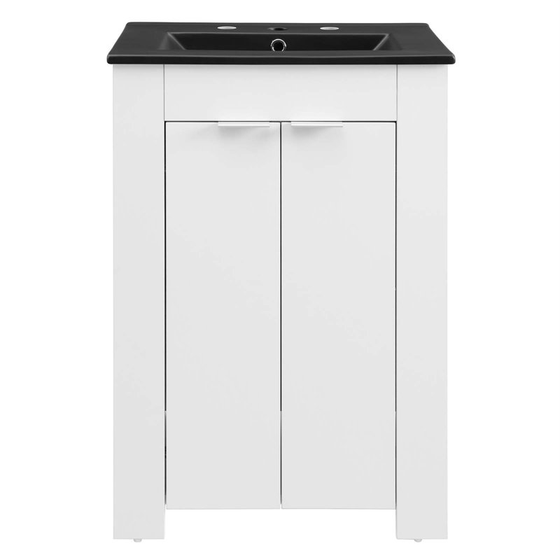 Maybelle 24" Bathroom Vanity by Modway, White, Black