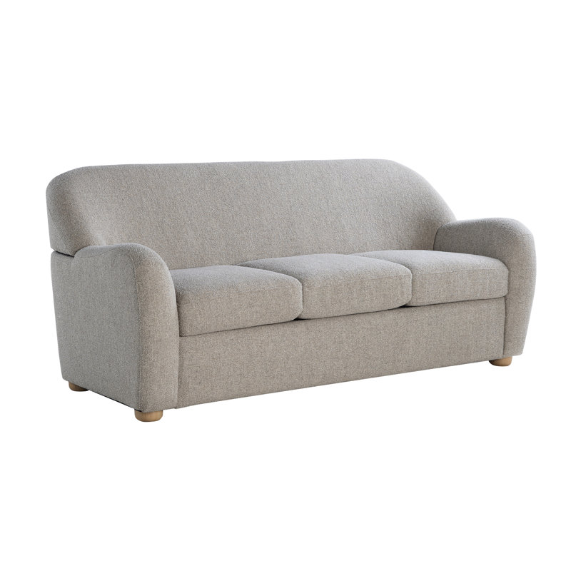 Emily 76" Modern Boucle Upholstered Sofa, Pebble