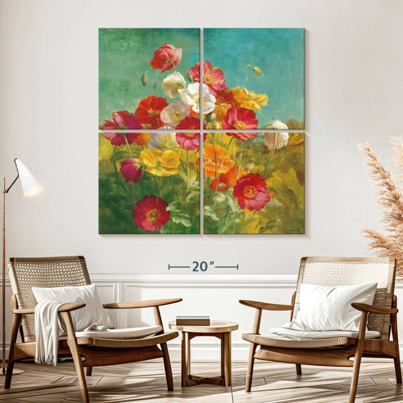 Coquelicots Harnek dans le champ, H 57 po x l 57 po