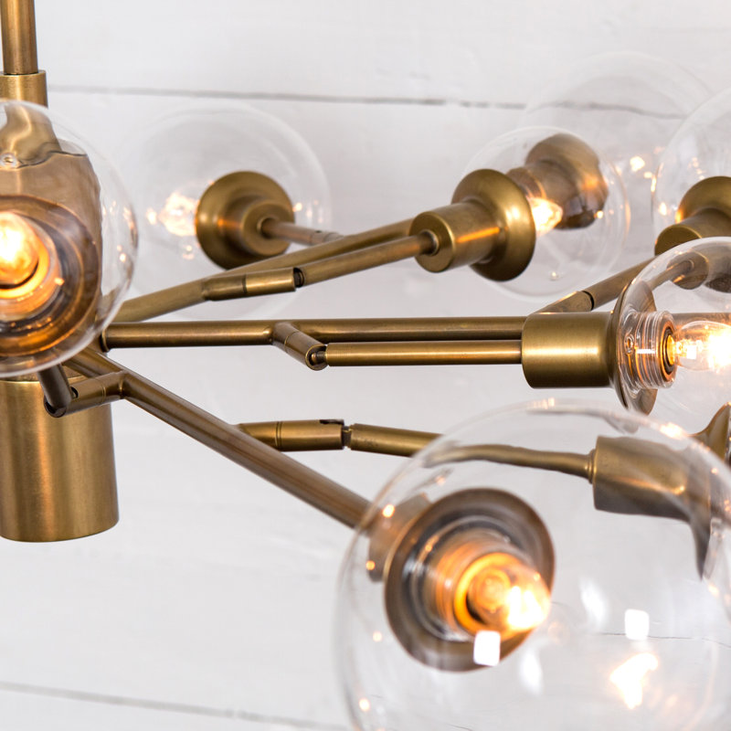 Pellman 18 - Light Chandelier, Matte Brass