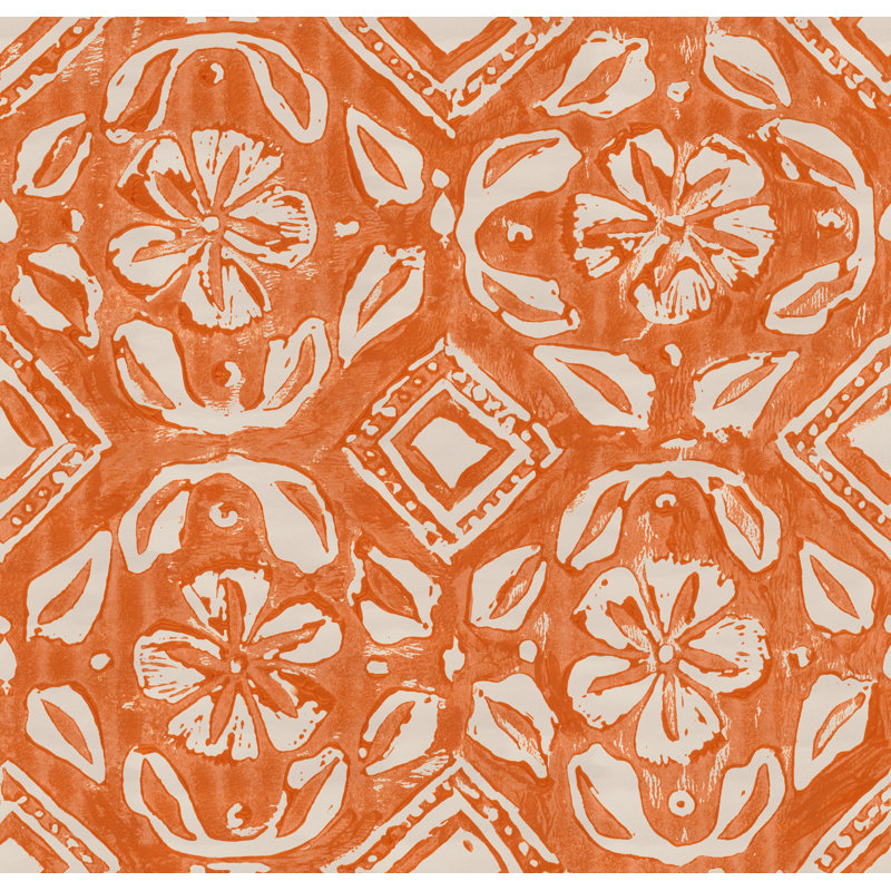 MINNIE KEMP X MINDTHEGAP Wallpaper Roll, Orange/Taupe