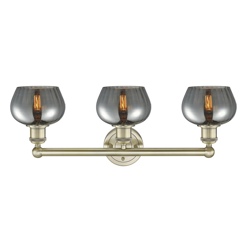 Noille 3 - Light Dimmable Vanity Light, Plated Smoke, Antique Brass