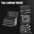 Five-drawer rolling tool storage cabinet with removable top toolbox, adjustable shelf