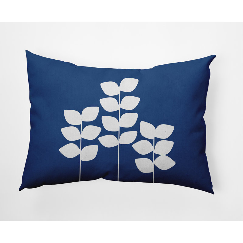 Coussin décoratif lombaire Stems, Bleu cobalt foncé